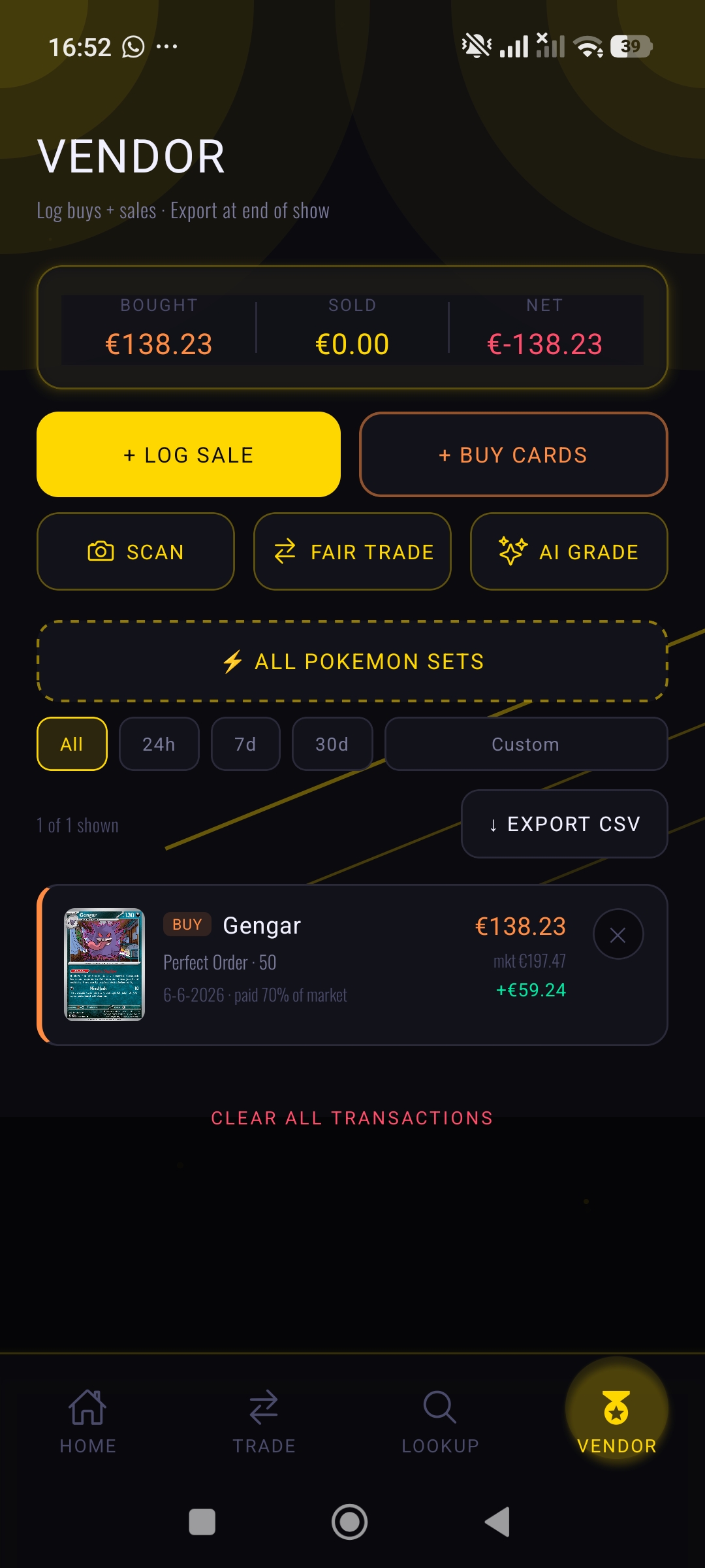MarketDex vendor mode